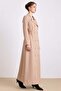 Elaborately Detailed, Elastic Waist, Unlined Long Trench Coat Bej 6853 - 5