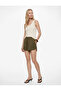 Elastic Waist Tied Loose Fit Aerobin Satin Mini Shorts - 2