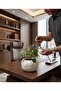 White Ceramic Pot with Raised Leaf Pattern Multipurpose Organiser - 5