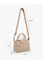 Knitted Textured Mink Shk135 Faux Leather, Single Compartment, Double Strap Hand, Arm and Cross Shoulder Bag - 2