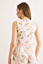 Women's Ecru Lined Lace Detailed Patterned Vest Ylk-19000098 - 6