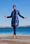 Women's Quick-Drying Flexible Zippered High-Neck Long-Sleeve Hijab Swimsuit