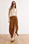 Women's Tan Waist Accessory Lined Slit Boho Skirt Etk-19000423 - 2
