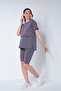 Maternity Breastfeeding Detailed Adjustable Waist Short Sleeve Leggings Set Gray - 2