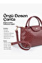 Knitted Textured Burgundy Shk135 Faux Leather , Single Compartment, Double Strap Hand, Arm and Cross Shoulder Bag - 6