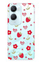 Vivo Y18 Compatible Strawberry and Heart Pattern Transparent Phone Case
