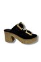 Champs-elysees k505-26 suede anatomical double strap wedge heel women's slippers - 2