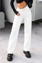 High Waist Straight Fit Women's Jean Pants – Optical White Relaxed Fit Denim
