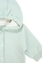Baby Girl Water Green Quilted Hooded Cardigan with Snap Fasteners and Embroidery - 2