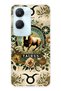 Vivo Y18 Compatible Transparent Phone Case with Taurus Pattern