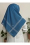 Petrol Blue Cotton Square Headscarf