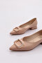 359 Women's Square Metal Buckle Pointed Toe Ballerinas - 4