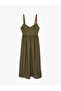 Modal Midi Dress with V-Neck Pockets and Adjustable Straps - 5