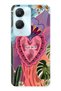 Vivo Y18 Compatible Colorful Heart and Flower Pattern Transparent Phone Case