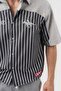 Dualtone Embroidery Detailed Striped Short Sleeve Oversized Shirt - 3