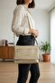 Women's Puffy Bag with Textured Covers and Multiple Zippers Messenger Bag - 2