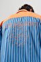 Dualtone Embroidery Detailed Striped Short Sleeve Oversized Shirt - 4