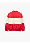 Shirt Collar Long Sleeve Pocketed Elastic Waist Color Block Zipper Windbreaker - 4