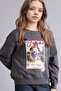 Relax Fit Crew Neck Printed Sweatshirt for Girls E6759A826Sp - 2