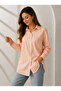 Orange White Striped Women's Viscose Shirt – Breathable Comfortable Cut -