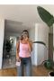 Ribbed Strap Tank Top - Pink - 2