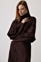 Women's maxi satin dress with back neck tie detail - 3