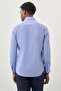 Blue Hard Collar Long Sleeve Filafil Slim Fit Cotton Shirt 1004260008 - 5
