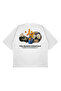 Unisex Essential World Back Pattern Printed Oversize Thick Fabric Relaxed Cut Cotton T-Shirt - 3