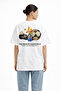 Unisex Essential World Back Pattern Printed Oversize Thick Fabric Relaxed Cut Cotton T-Shirt - 2