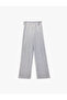 Elastic Waist Bow Detail Pleated Wide Leg Trousers