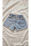 Girl's Daisy Embroidered Lace Pack Waist Denim Shorts - 3