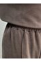 Arife Piqué Set with Robe in Front and Buttoned Pants on the Side - Ey1006 Brown - 4