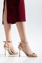 Lenora Gold Skin Strawberry Detailed Stiletto Heel U Evening Dress Shoes - 2