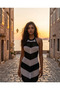 Summer Zigzag Patterned Skirt End Tasseled Knit Dress Si, Beach Dress - 6