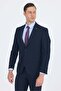 Navy Blue Mono Collar Gabardine Lined Stretchy 6 Drop Comfort Fit Basic Suit 1001255010 - 2