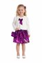 Girl's Sequined Skirt Plush Vest Set Set of Bag 4-Piece Set