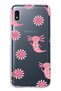 Samsung Galaxy A10 Compatible Pink Axolotl Patterned Transparent Phone Case