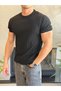 Men's Short Sleeve Crew Neck Tshirt with Stripe Detail Black Eca071 - 3