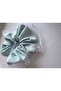 Cotton Blue Polka Dot Pcs White Lace Scrunchie Buckle Rubber Bagel Buckle - 3