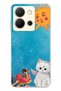 Vivo Y36 Compatible Sunny Fairy and Angel Cat Patterned Transparent Phone Case