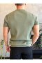 Men's Relaxed Fit Corded Fabric Knitwear Tshirt Khaki Eca069 - 5