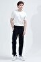 Men's Adjustable Waist Zippered Pocket Sweatpants Navy Blue - 26m 3179