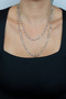 Flower Detailed Pearl Double Row Necklace