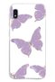 Samsung Galaxy A10 Compatible Purple Butterfly Pattern Transparent Phone Case
