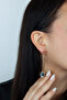 Double Stone Detailed Long Gold Dangle Earrings