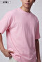 Men's Oversize Basic Unisex Light Pinkish T-Shirt Gray Shorts Set Melange Summer Casual Fit - 6
