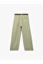 Modal Fabric Wide Leg Palazzo Trousers with Pockets and Pleated Detail with Belt - 4