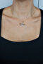 Zircon Stone Steel Gold Women's Necklace