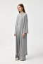 Modal Cupra Trousers Blouse Abaya Set Gray Melange - 3