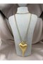 Silver Color Drop Heart Pendant Long Chain Modern Stylish Trend Women's Necklace